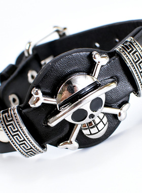 海贼王进击的巨人鸣人忍者笔记动漫周边新品宽皮朋克手带手饰手链