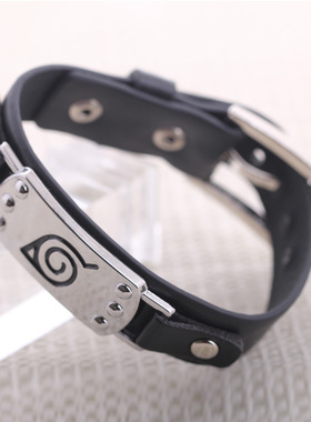 火影忍者木叶标志朋克手带手镯 动漫周边新款 ebay亚马逊热卖