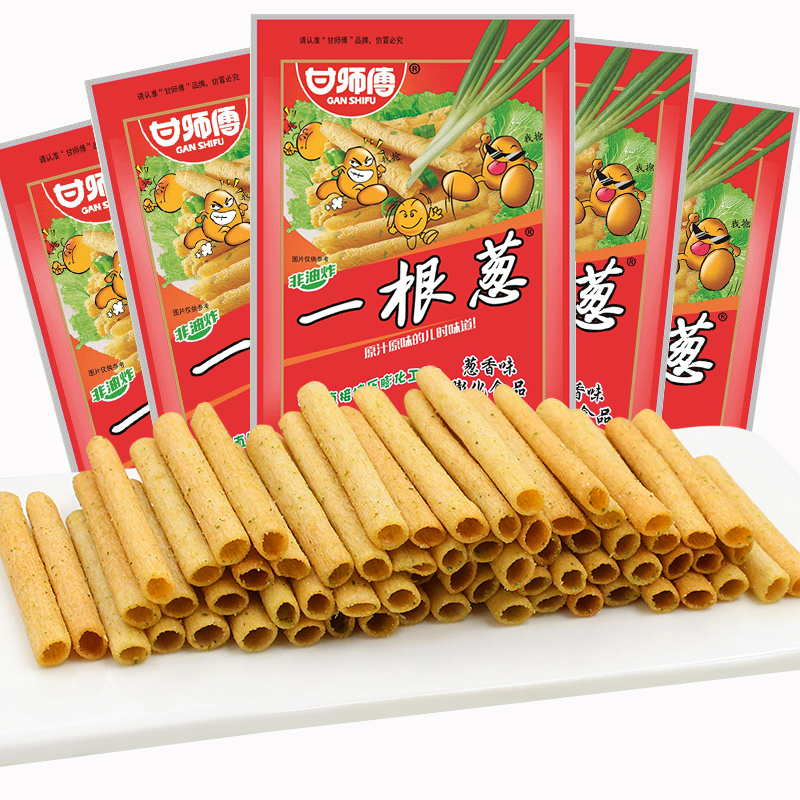 甘师傅一根葱13g袋装8090后童年怀旧葱香味休闲食品膨化薯条零食