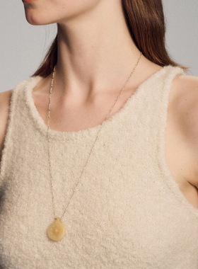 SALE E PEPE胡椒盐·纯银黄玉酒壶吊坠项链