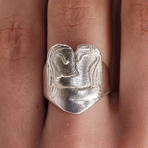 SALE E PEPE胡椒盐 纯银拥抱戒指 新年圣诞生日礼物 - 图3