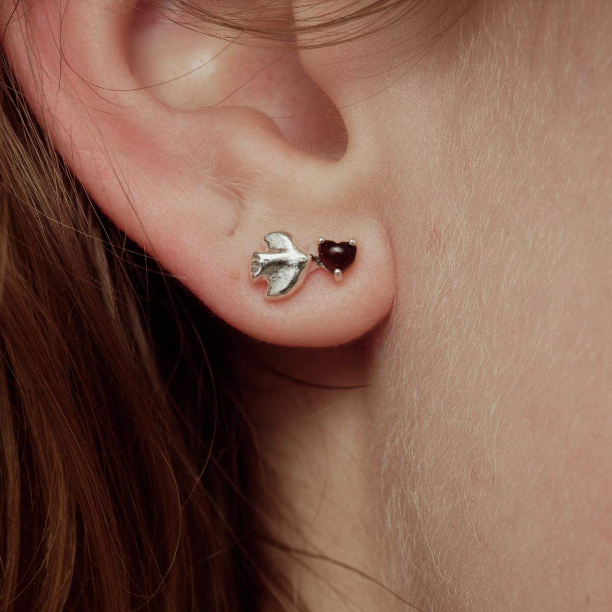 SALE E PEPE 胡椒盐 纯银爱心小鸟耳环,淘宝优惠券,粉丝福利购,淘宝优惠卷