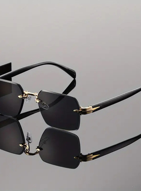 亚马逊无框切边方形太阳镜男女爸妈旅游防晒墨镜防紫外线彩色眼镜