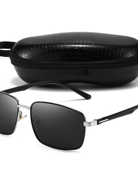 男士开车偏光镜金属长方形钓鱼太阳镜驾驶中老年墨镜爸爸工地眼镜