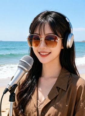 海滩旅游防晒高级感气质素颜太阳镜女淑女款墨镜防紫外线茶色眼镜