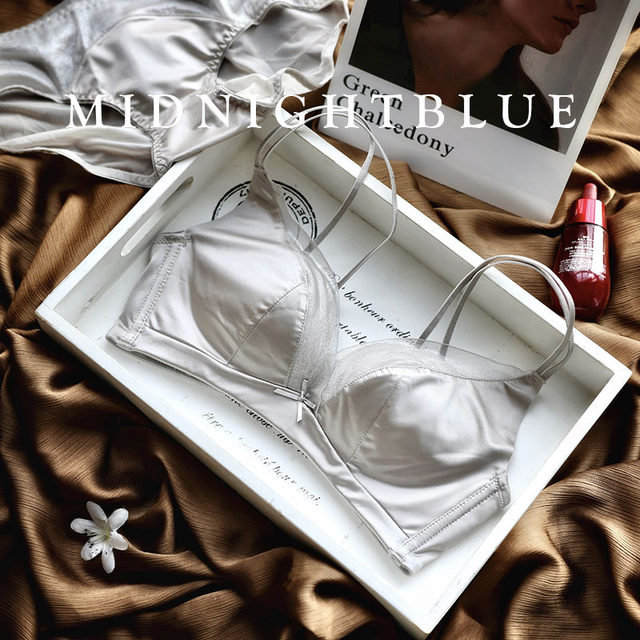 Satin thin triangle cup without steel ring double beautiful back cross