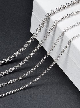 纯银男女十字O形高档毛衣链珍珠