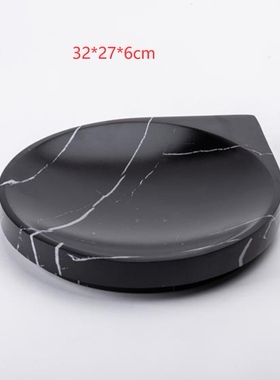 现代 银色肌理哑光果盘摆件 大理石纹 诧寂奶油风 客厅茶几配饰