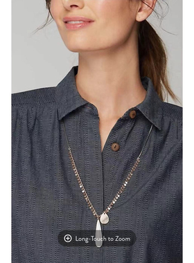 撞色亮钻天然石多层孤品毛衣链