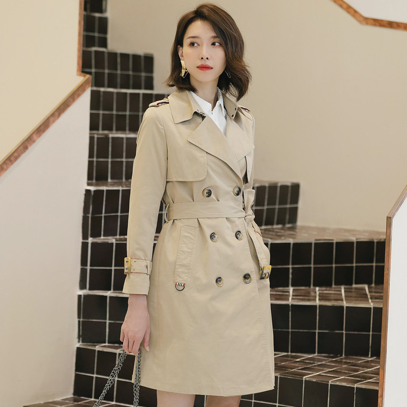 名人瑞裳宽松风衣女中长款2018 名人瑞裳风衣