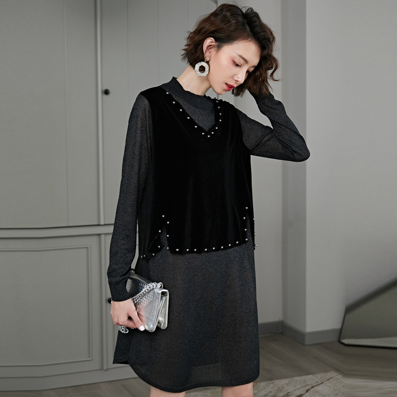 名人瑞裳春装2019款女纯色宽松裙子 名人瑞裳连衣裙