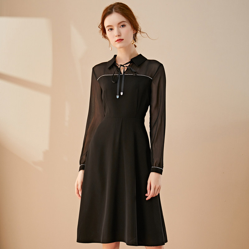 名人瑞裳2020新款早春知性小连衣裙 名人瑞裳连衣裙