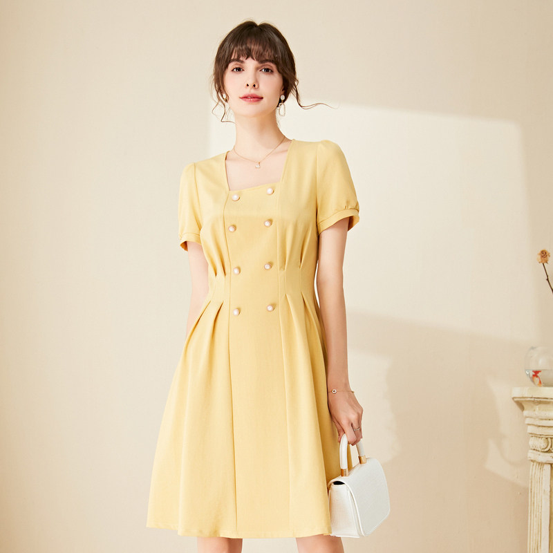 名人瑞裳2020新款夏天泡泡袖连衣裙 名人瑞裳连衣裙