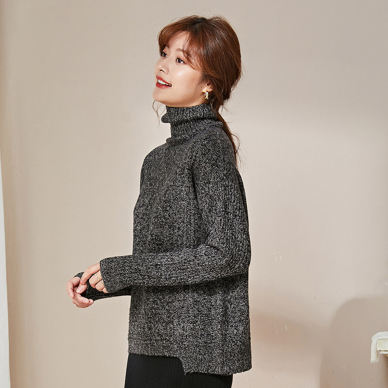 名人瑞裳2020年秋冬新款宽松可毛衣 名人瑞裳毛针织衫