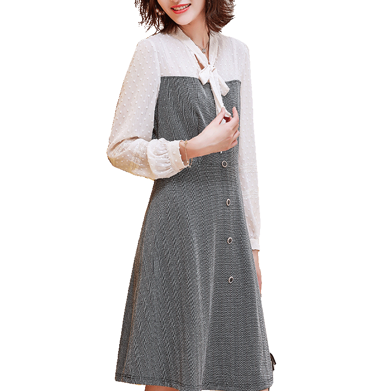 名人瑞裳秋装2019年新款长袖连衣裙 名人瑞裳连衣裙