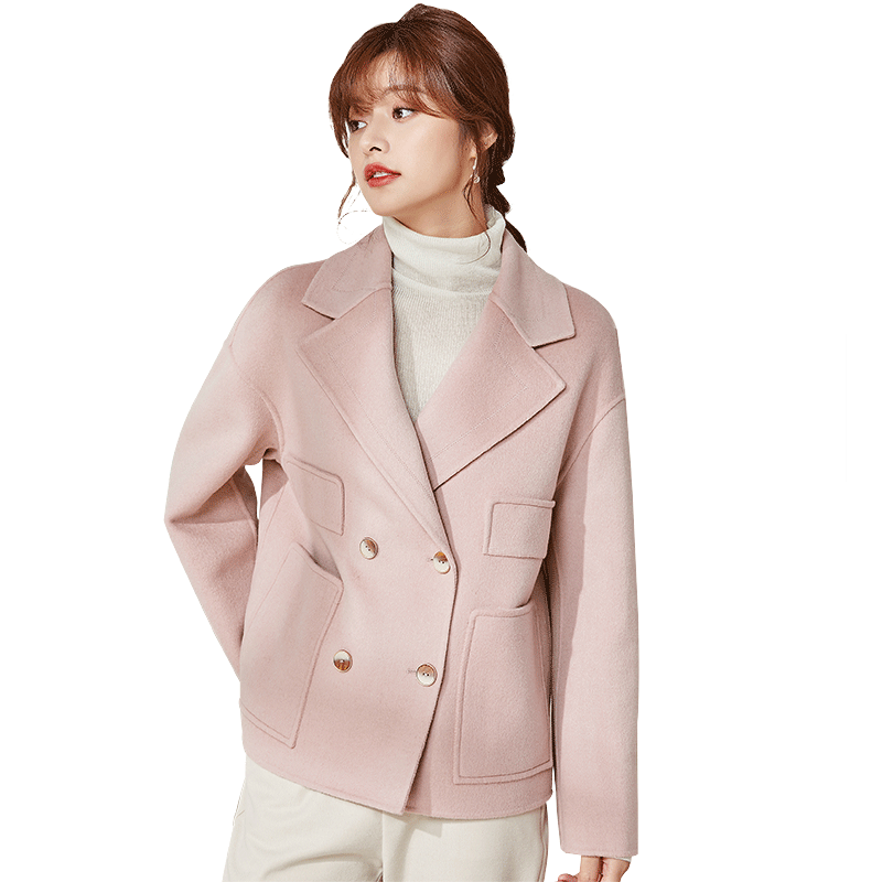 名人瑞裳2020秋冬新款双面呢大衣 名人瑞裳毛呢外套