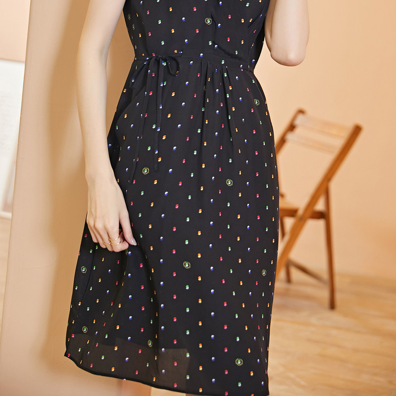 名人瑞裳2019夏新款真丝高贵连衣裙 名人瑞裳连衣裙