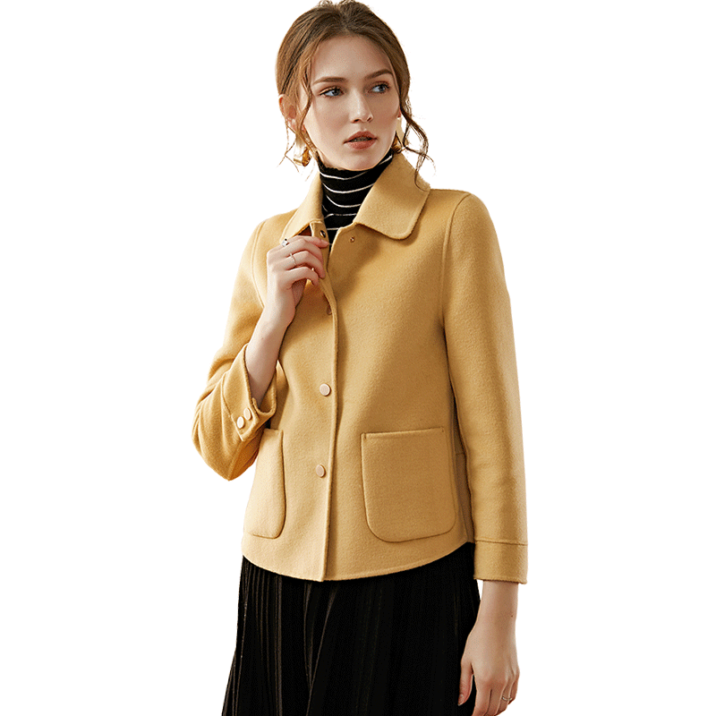 名人瑞裳2019冬季新款双面呢大衣 名人瑞裳毛呢外套