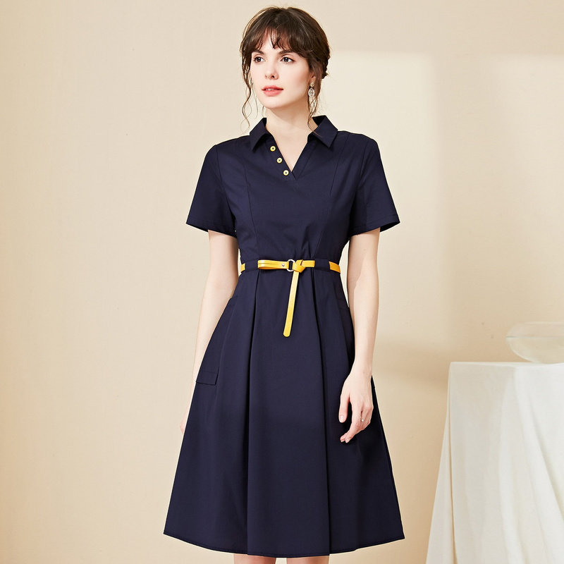 名人瑞裳夏装2020新款v领ol连衣裙 名人瑞裳连衣裙