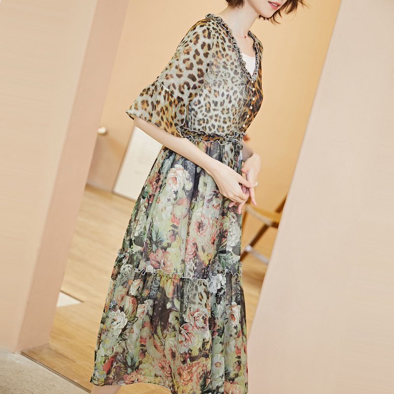 名人瑞裳2019夏季新款印花休闲裙子 名人瑞裳连衣裙