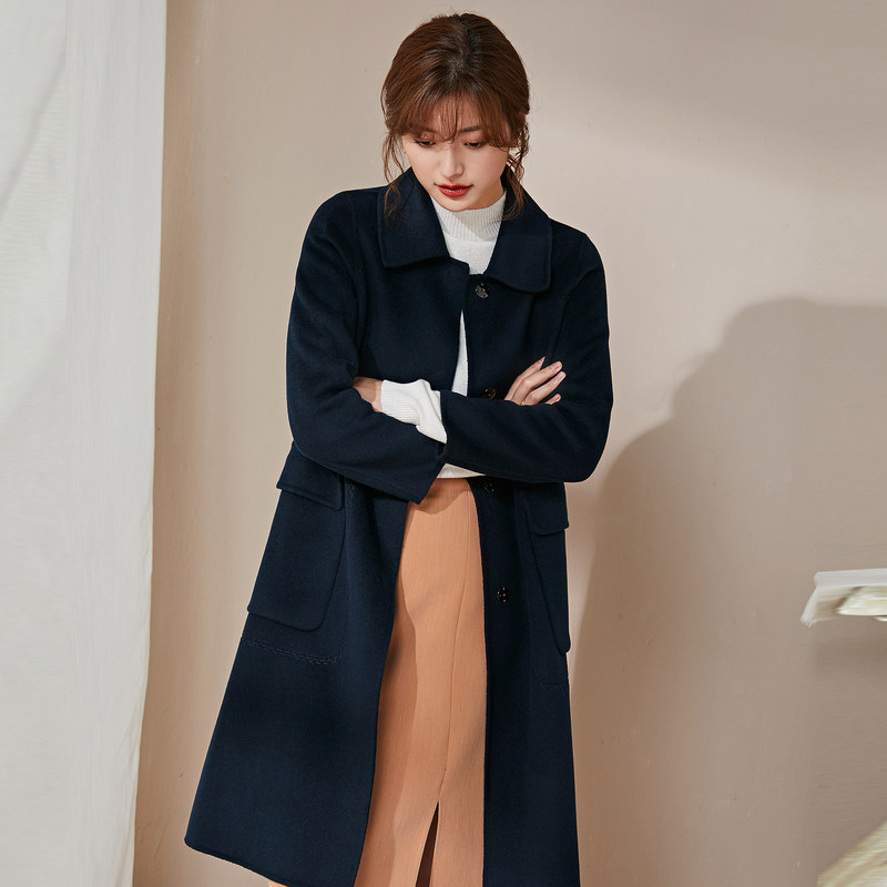 名人瑞裳外套2020新款纯色气质款 名人瑞裳毛呢外套
