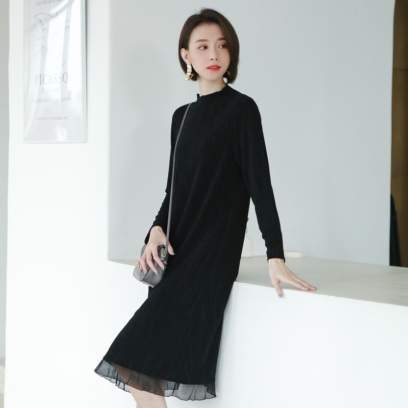 名人瑞裳2019新款圆领高冷潮连衣裙 名人瑞裳连衣裙