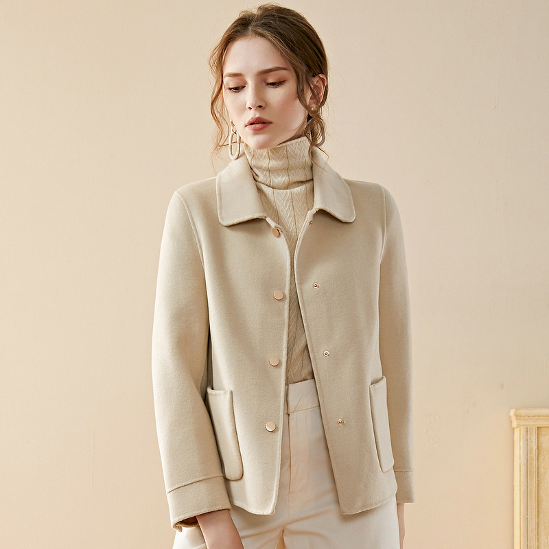 名人瑞裳2019冬季新款双面呢大衣 名人瑞裳毛呢外套