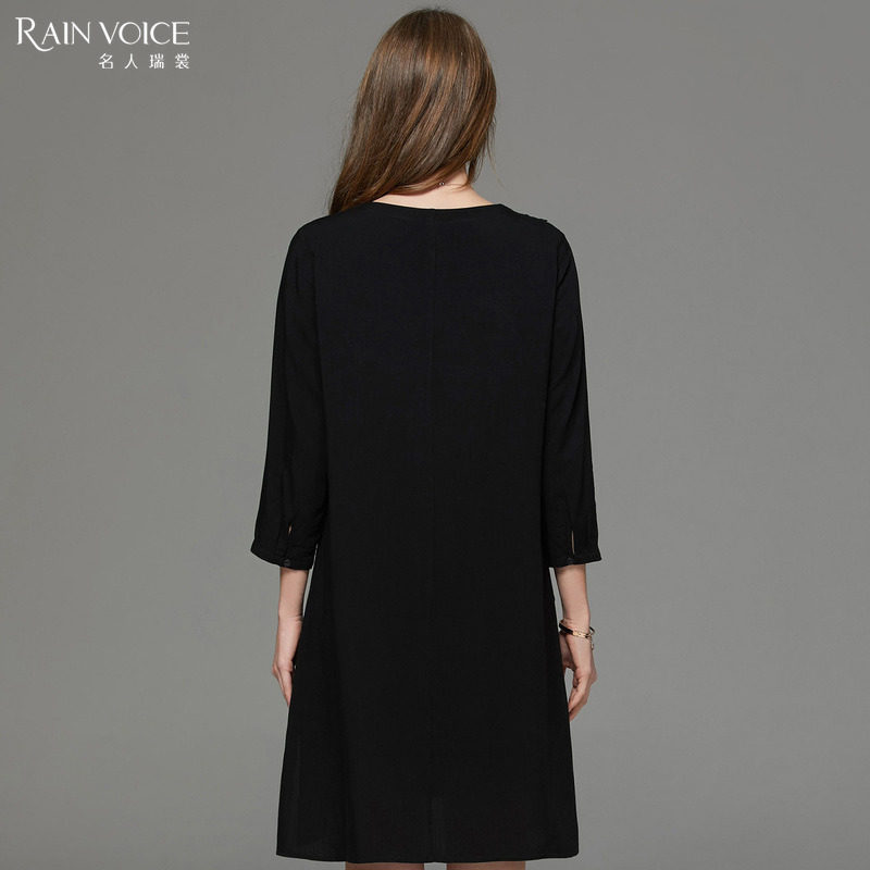 名人瑞裳2017夏装新款ol宽松连衣裙 名人瑞裳连衣裙