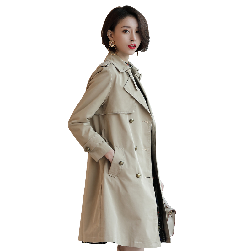 名人瑞裳2018春装新款ol中长款风衣 名人瑞裳风衣