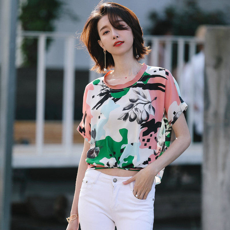 名人瑞裳2018夏季新款女装圆领t恤 名人瑞裳T恤