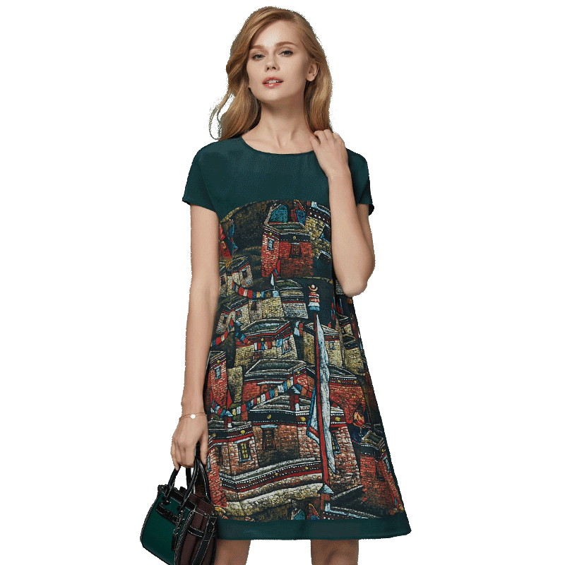 名人瑞裳2017夏装新款气质连衣裙 名人瑞裳连衣裙