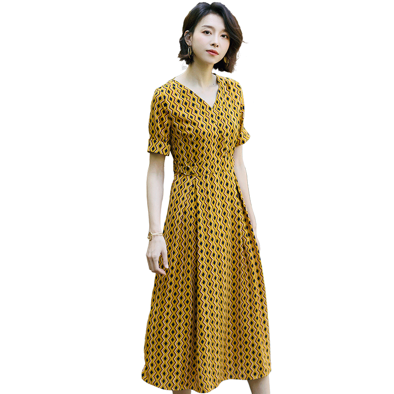 名人瑞裳2018短袖长裙 名人瑞裳连衣裙