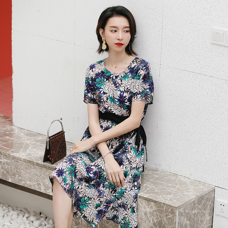 名人瑞裳2018夏季新款印花连衣裙 名人瑞裳连衣裙