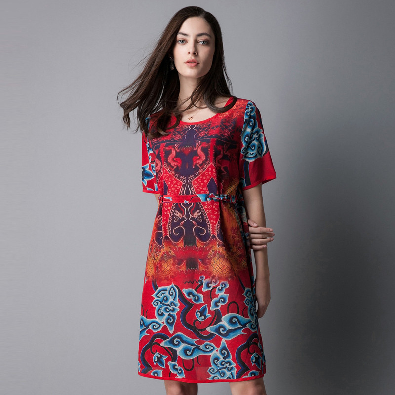 名人瑞裳2017夏装新款中长款连衣裙 名人瑞裳连衣裙