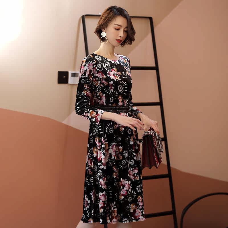 名人瑞裳冬装新款长款修身连衣裙 名人瑞裳连衣裙