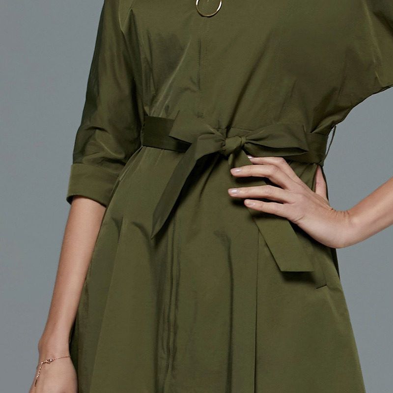 名人瑞裳春装新款简约系带连衣裙 名人瑞裳连衣裙