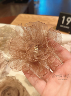 复古森林系棕咖色土木系花朵配饰