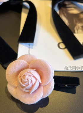 手工发饰发夹双面绒边夹香风