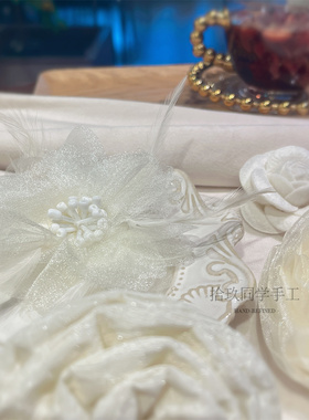 法式时髦轻纱布艺手作花朵饰品