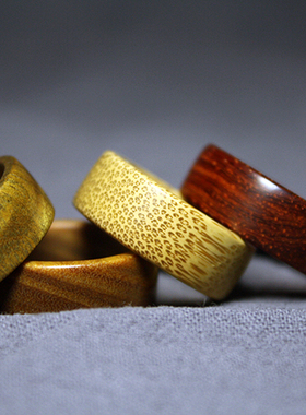 生日礼物戒指小叶紫檀男女跑环