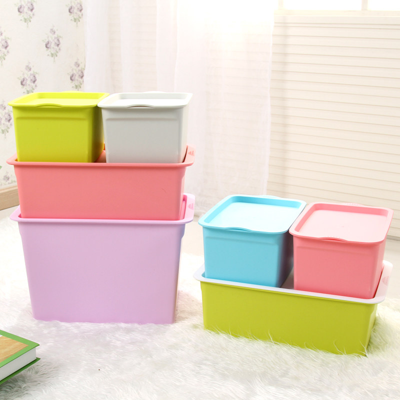加厚叠加塑料收纳箱有盖整理箱储物箱玩具杂物零食品内衣收纳盒子,淘宝优惠券,粉丝福利购,淘宝优惠卷