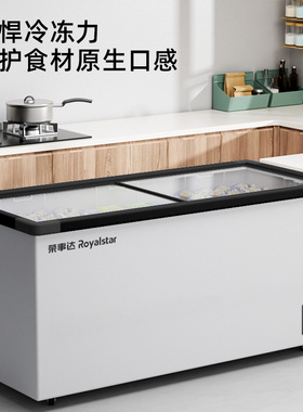 荣事达冰柜商用冷冻柜冷藏两用大容量卧式冷柜展示柜岛柜雪糕冰箱