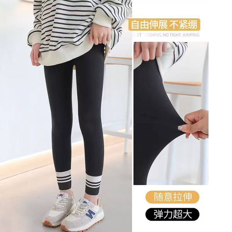 女童洋气裤子2025春秋季儿童宝宝加厚磨毛修身高腰纯色休闲打底裤 - 图3