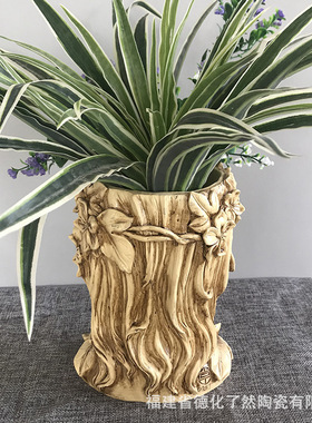 树脂仿人物植物多肉花盆创意女神花插家居摆件工艺品手绘绿植