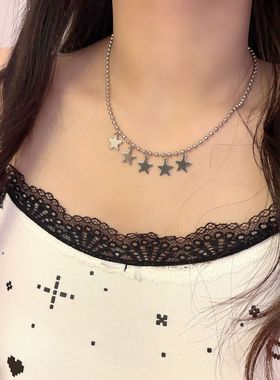 夏日彩虹糖果多巴胺星星项链小众设计网红配饰甜酷辣妹锁骨链颈链