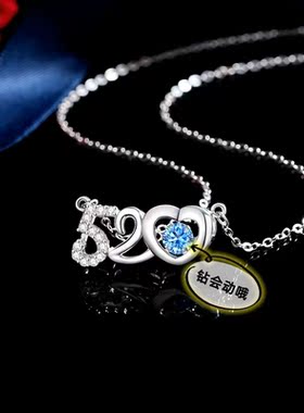 999纯银跳动的心项链吊坠女小众