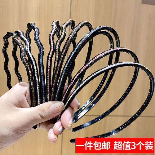 发箍女简约韩国甜美压发带齿防滑发捆发卡头饰发夹子外出洗脸头箍 - 图0