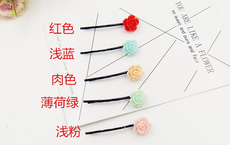 因为遇见你孙怡张果果同款发饰韩版发夹发卡一字夹玫瑰花明星饰品 因为遇见你孙怡张果果同款发饰韩版发夹发卡一字夹玫瑰花明星饰品