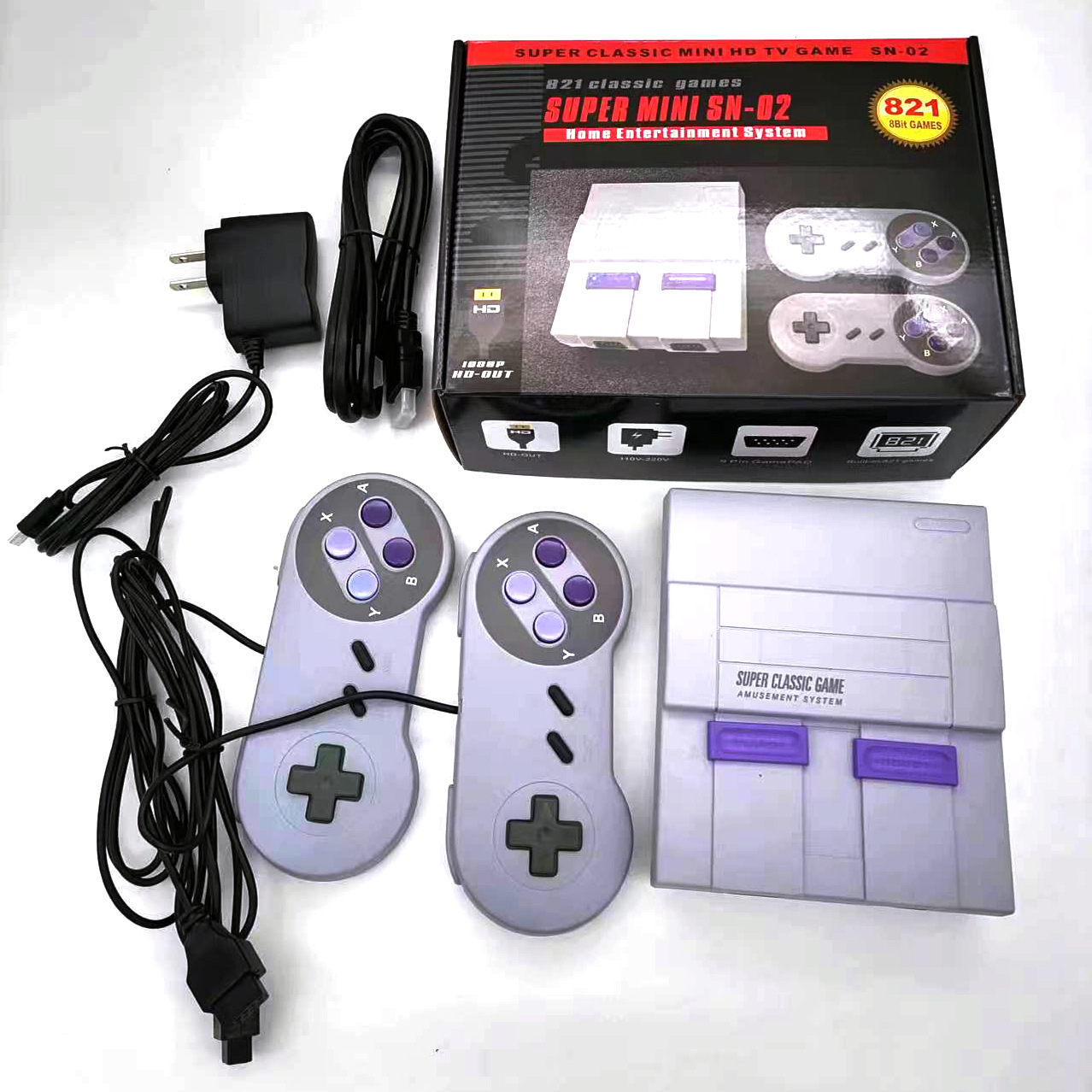 821高清游戏机SUPER MINI SNES 8位游戏机迷你红白机内置821款-图2