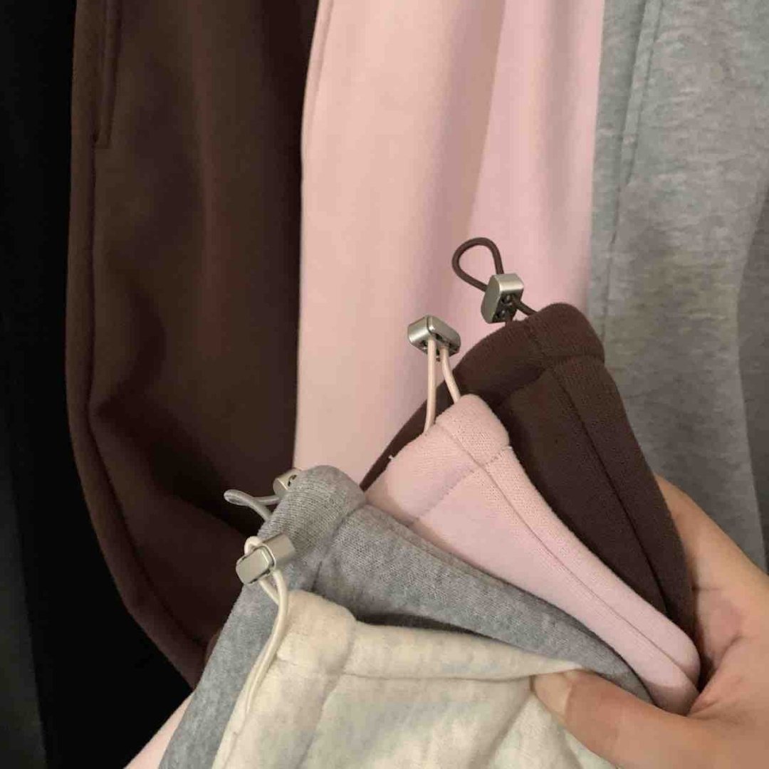 韩系25年冬韩版女生抽绳二穿加绒卫裤女士休闲裤直筒运动束脚裤子,淘宝优惠券,粉丝福利购,淘宝优惠卷